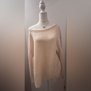 🌹5 for $50🌹 Off-the-Shoulder Cream Knit Sweater